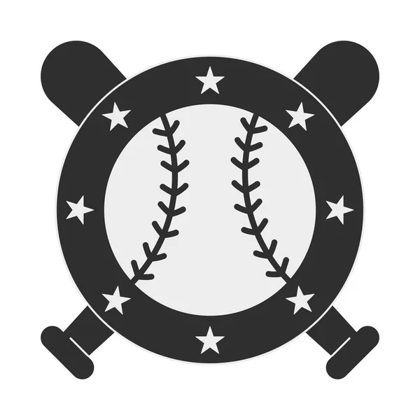 Sport Badge Baseball Ball Bats — Vettoriale Stock