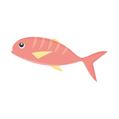 cute pink fish on white background