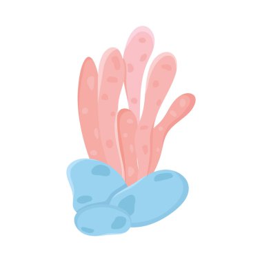 Beyaz arkaplanda pembe mercan simgesi