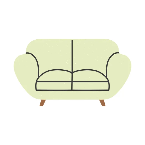 Green Couch Icon White Background — Vector de stock