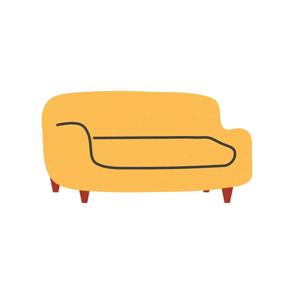Yellow Couch Icon White Background — Stock Vector