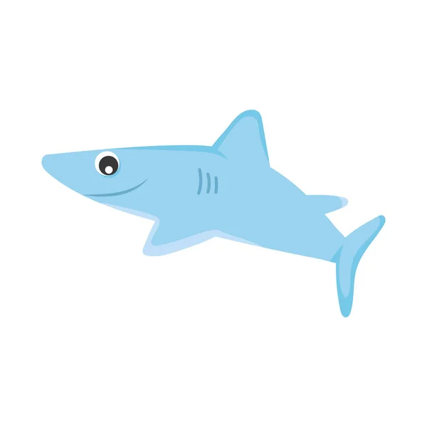Cartoon Shark Icon White Background — Stockvektor