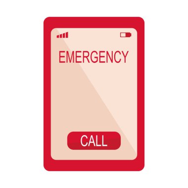 emergency call on white background