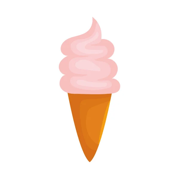 Cono Helado Sobre Fondo Blanco — Vector de stock