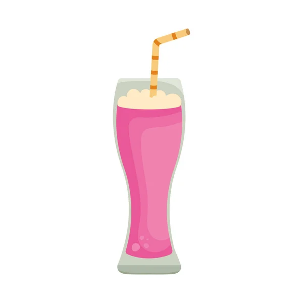 Ikon Milkshake Pada Latar Belakang Putih - Stok Vektor