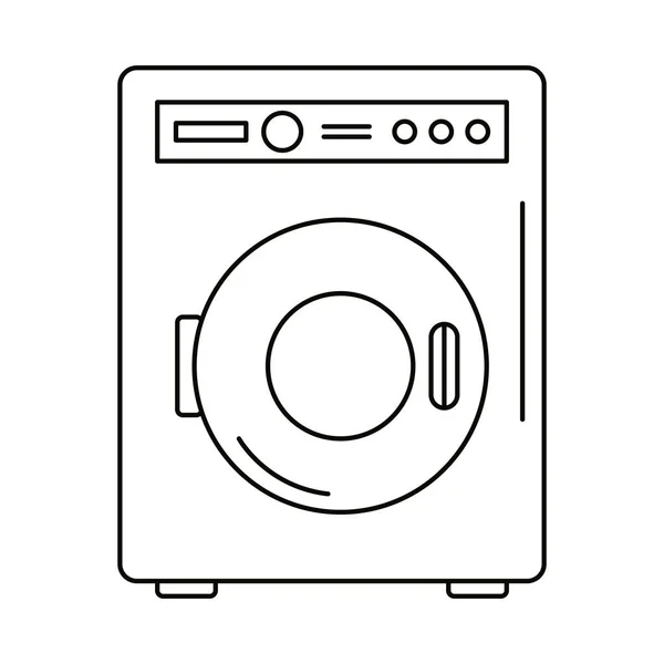 Laundry Machine Icon White Background — Stok Vektör