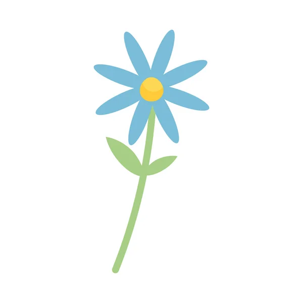 Schöne Blaue Blume Auf Weißem Hintergrund — Stockvektor