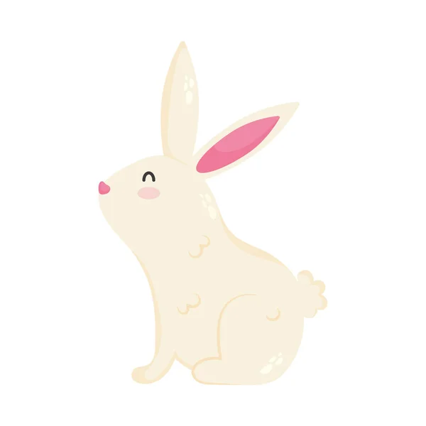 Cute Rabbit Icon White Background — Stock Vector