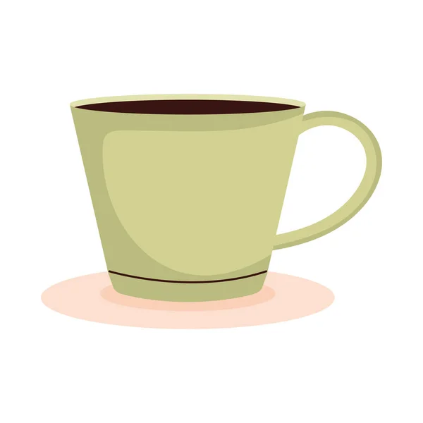 Πράσινος Καφές Κύπελλο Άσπρο Φόντο — Διανυσματικό Αρχείο