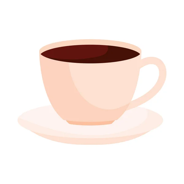 Παραδοσιακό Εικονίδιο Κούπα Καφέ Λευκό Φόντο — Διανυσματικό Αρχείο