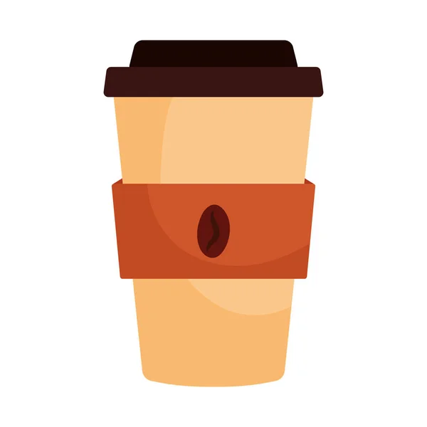 Přenosný Šálek Kávy Bílém Pozadí — Stockový vektor