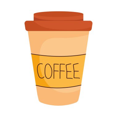 portable coffee cup icon on white background