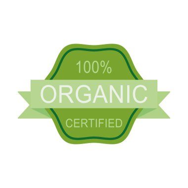 green organic certified badge on white background