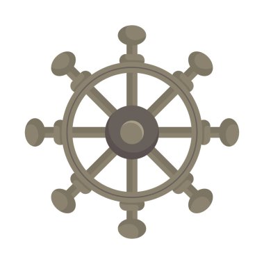 vintage rudder on white background