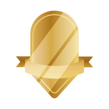 golden badge over white background
