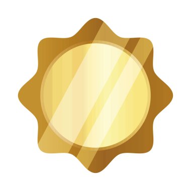 golden seal icon on white background