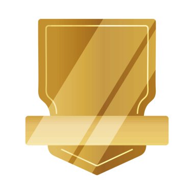 golden badge element on white background