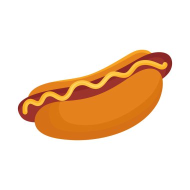 Beyaz arkaplanda hot dog simgesi