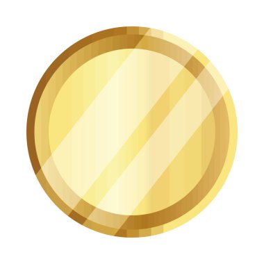 decorative golden round label on white background