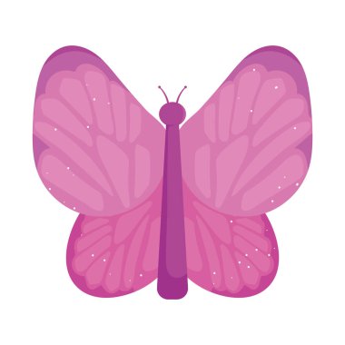 Beyaz arkaplanda pembe kelebek simgesi
