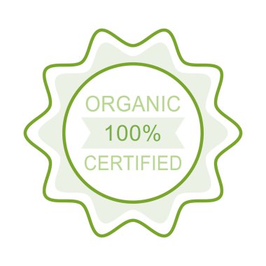 organic certified seal on white background