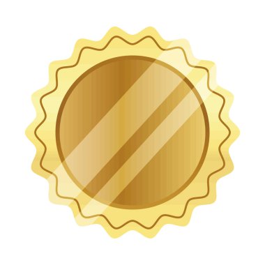 gold seal icon on white background