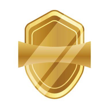 golden badge icon on white background