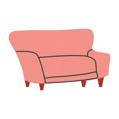 pink sofa icon on white background