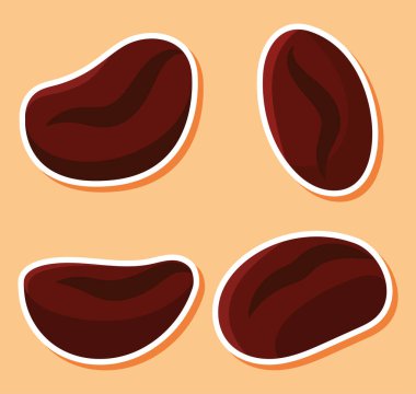 coffee beans icon set design