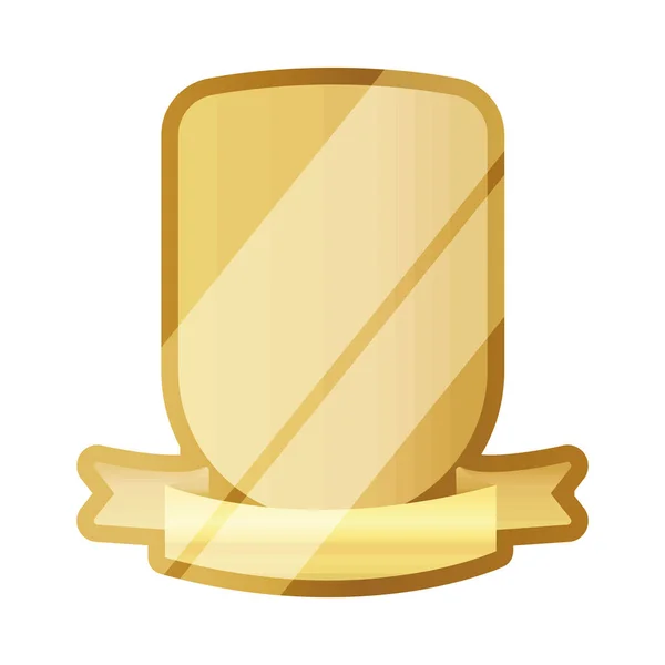 Decorative Golden Badge White Background — Vector de stock