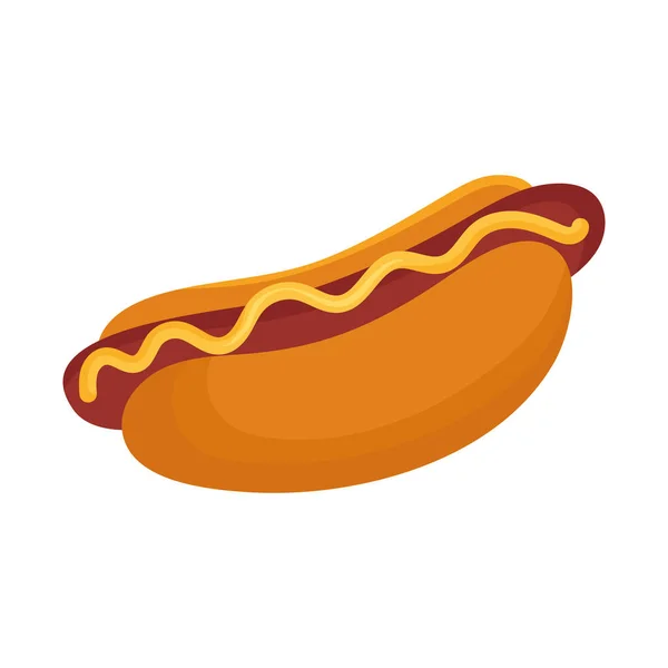 Hot Dog Ikona Bílém Pozadí — Stockový vektor