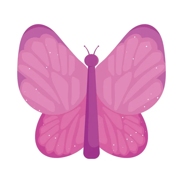 Rosa Schmetterling Symbol Auf Weißem Hintergrund — Stockvektor