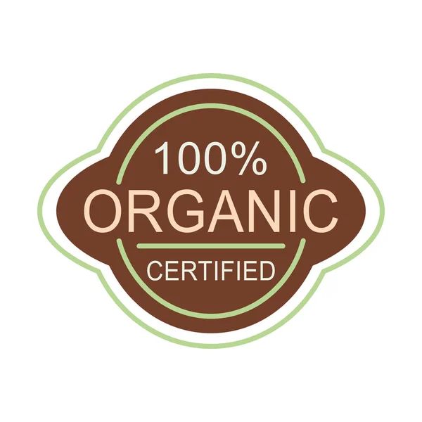 Organic Certified Badge White Background — Stock Vector