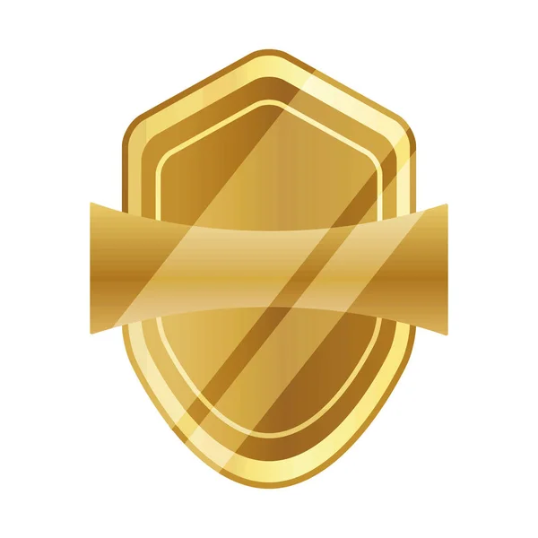 Golden Badge Icon White Background — Wektor stockowy