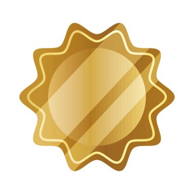 decorative gold seal on white background
