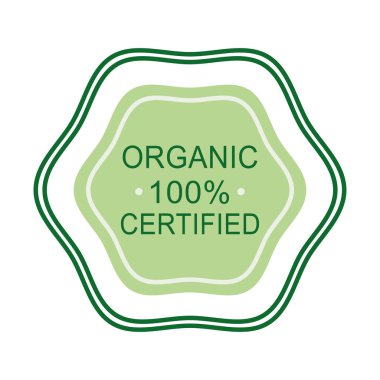 organic certified label on white background