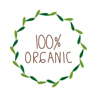 organic design with leaves round frame