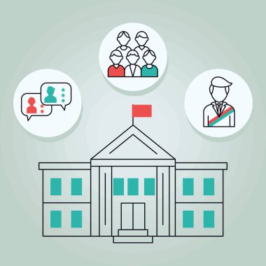 elections icon set on green background