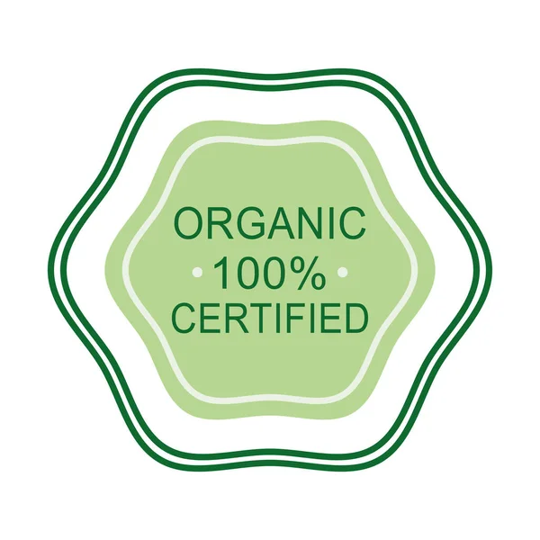 Organic Certified Label White Background — Stock Vector