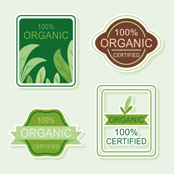 Icon Set Organic Seals — Stock Vector