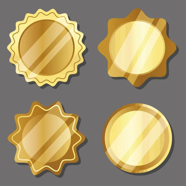 Golden Seals Icon Set Design — Stockvektor