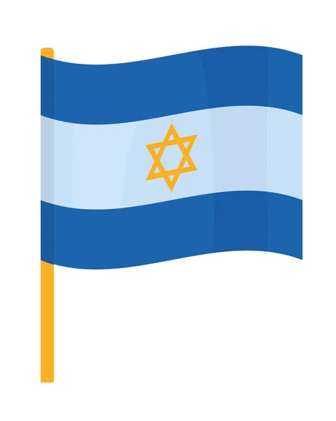Значок Флага Израиля Белом Фоне — стоковый вектор