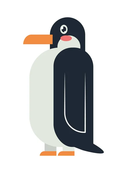 Cute Geometric Penguin White Background — ストックベクタ