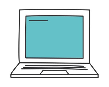 beyaz arkaplanda dizüstü bilgisayar simgesi