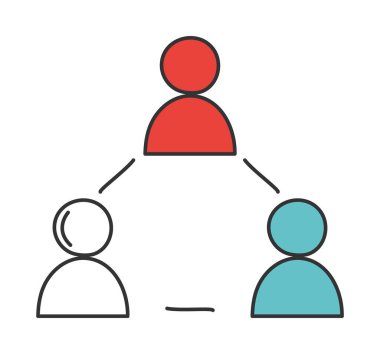 team chart icon on white background