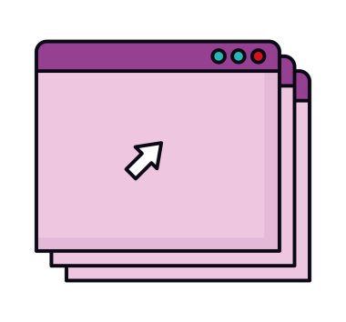 website click retro futuristic icon isolated