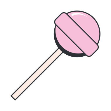 pink round lollipop on white background