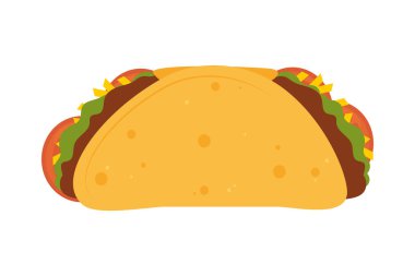 taco traditional food icon isolated
