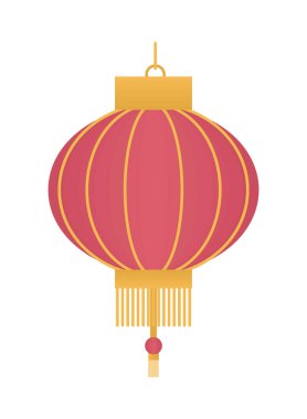 Çin lambası yassı ikonu izole edildi