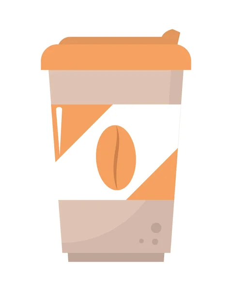 Wegwerp Koffiebeker Pictogram Geïsoleerd — Stockvector